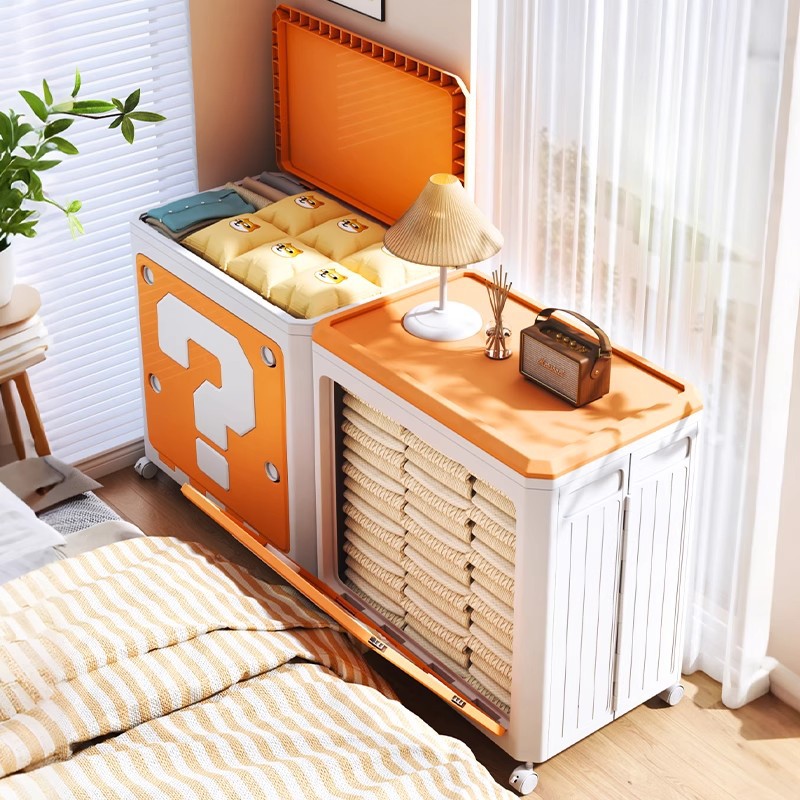 衣服收纳整理家用翻盖收纳箱大容量儿童玩偶储存箱可移动玩具柜