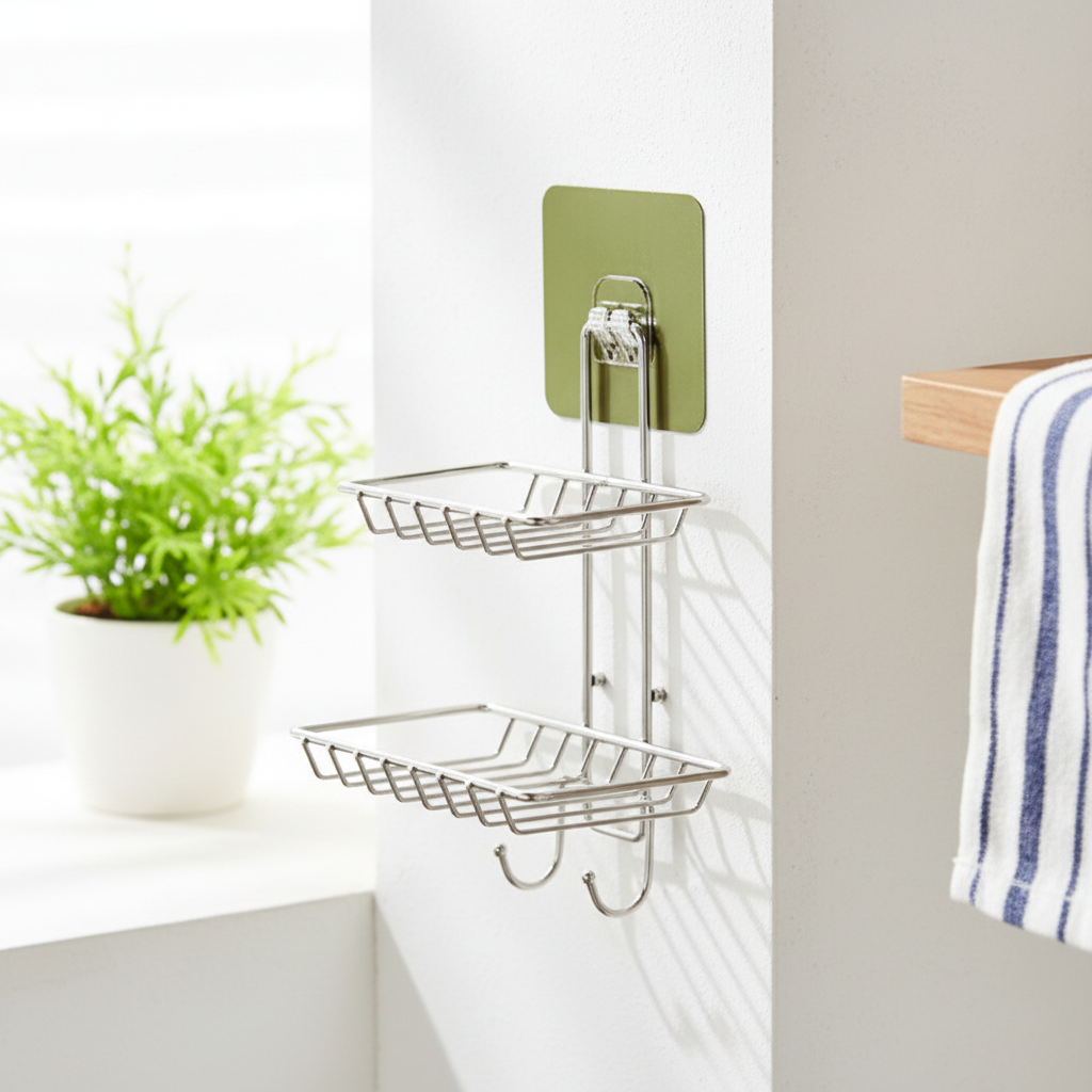 新款壁挂式厨房置物架不锈钢免