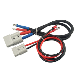 秦米电动叉车插头带线电瓶充电插头大电流连接线束50a120a175a350