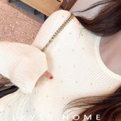 欧货羊毛衫 女 毛衣针织衫 精品重工2025秋冬圆领内搭烫钻打底衫 毛衫