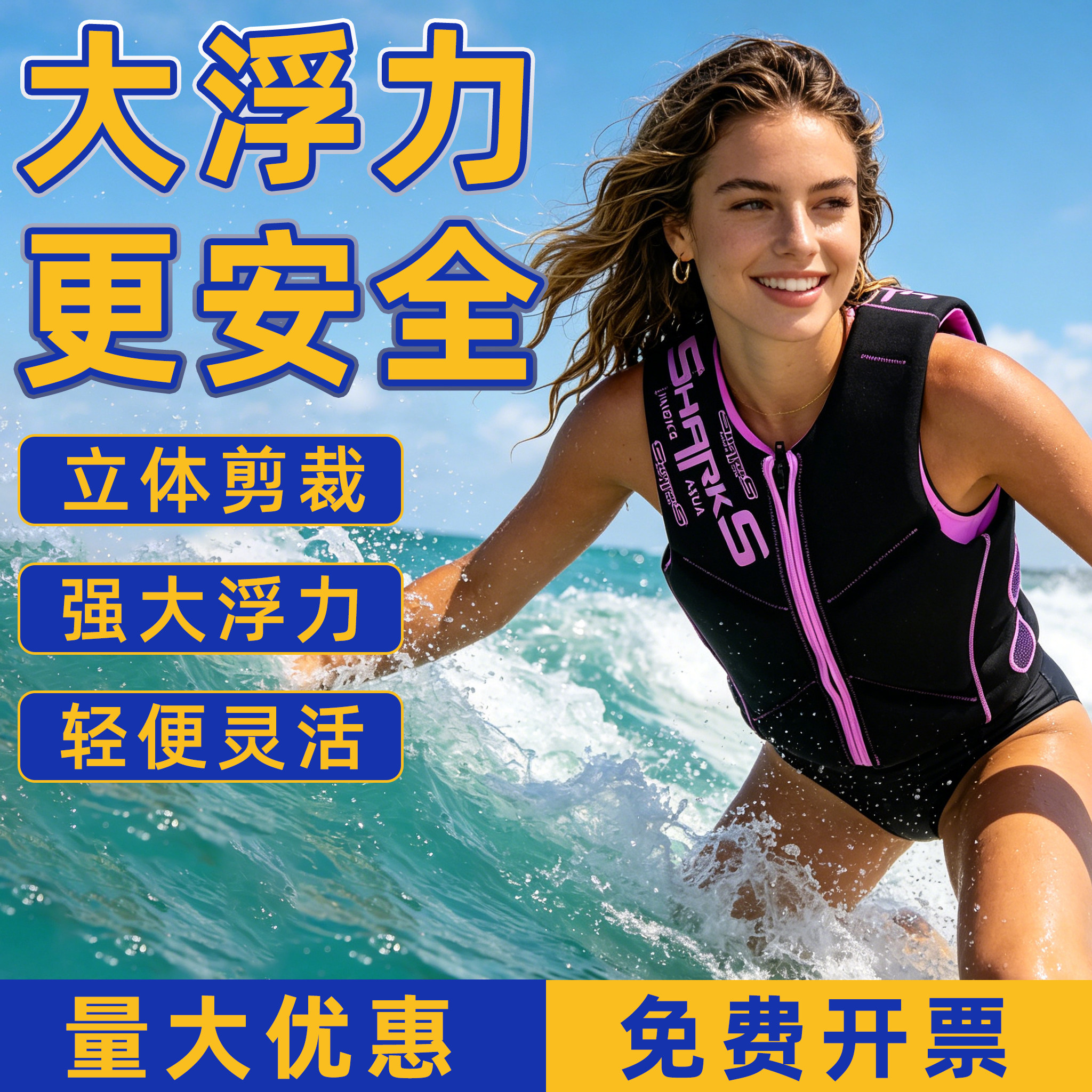 成人专业大浮力防撞救生衣图片