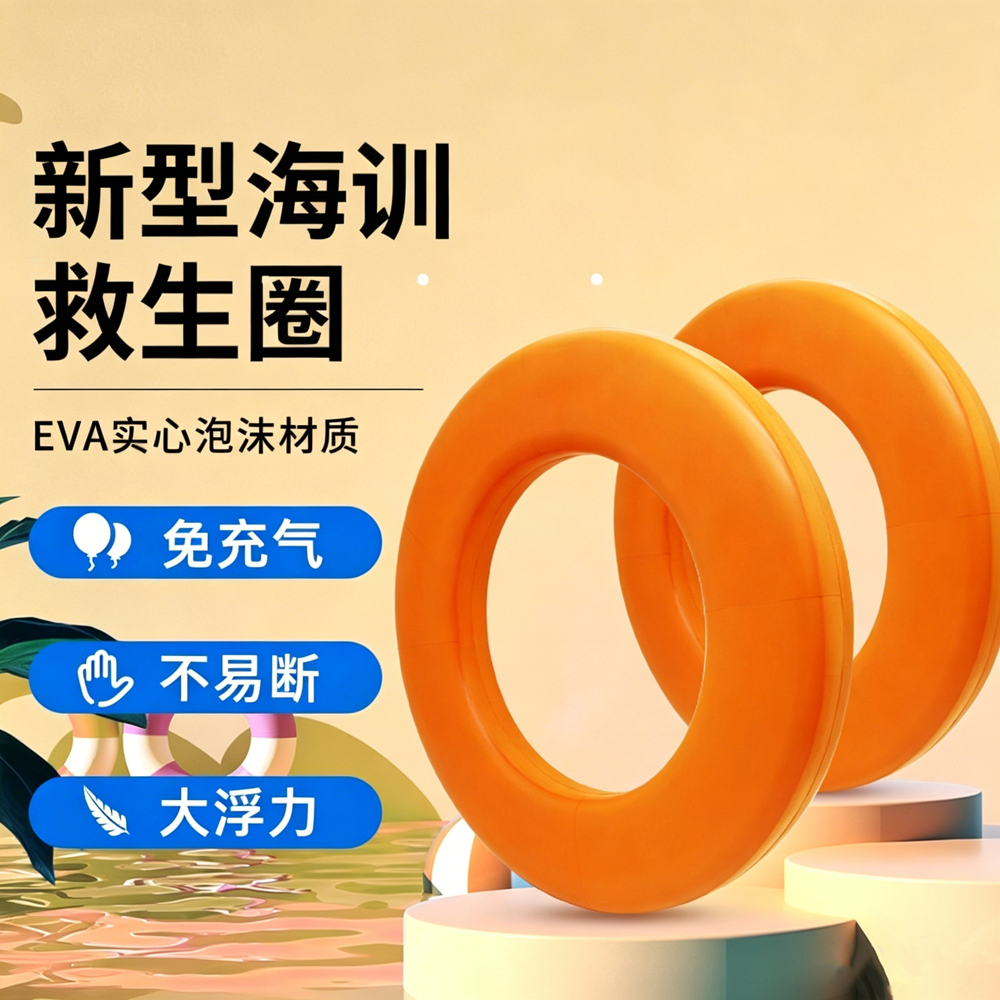 百舟游泳圈EVA实心泡沫成人儿童图片