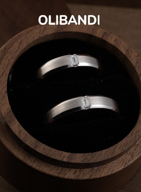 925银镶嵌钻石戒指女情侣款对戒