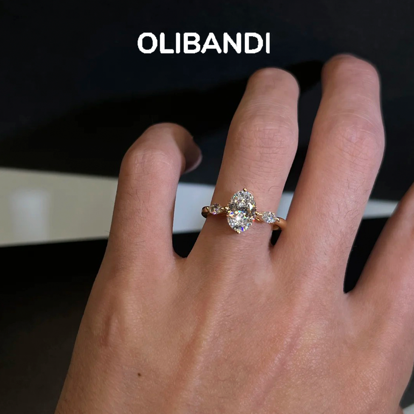 OBD原创925银培育钻石女戒小众情侣戒指简约轻奢素圈小众设计婚戒