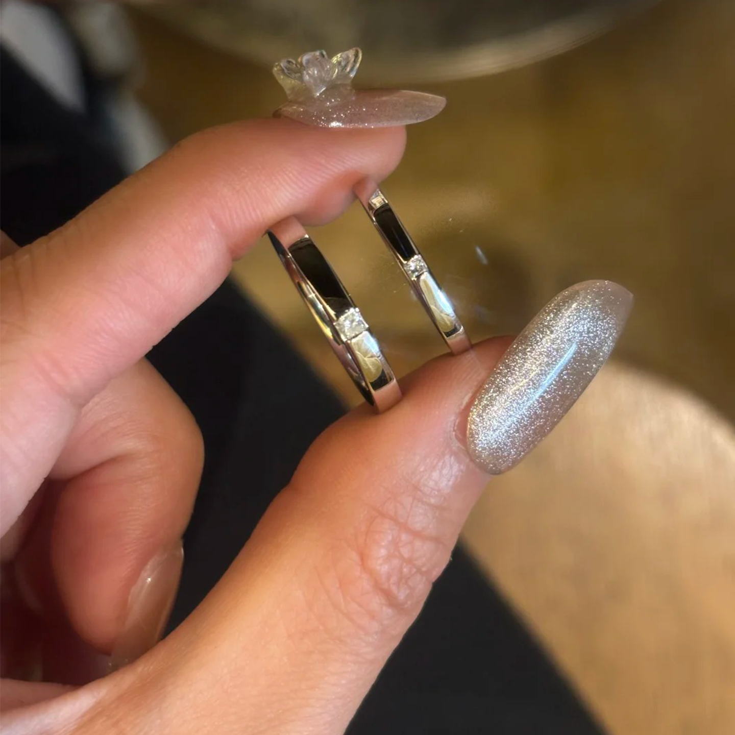 实验室培育钻石素圈戒指女