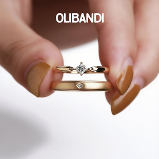 OBD原创925银培育钻石戒指男女情侣对戒求订结婚钻戒小众设计礼物