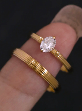 OBD原创925银培育钻戒指情侣对戒