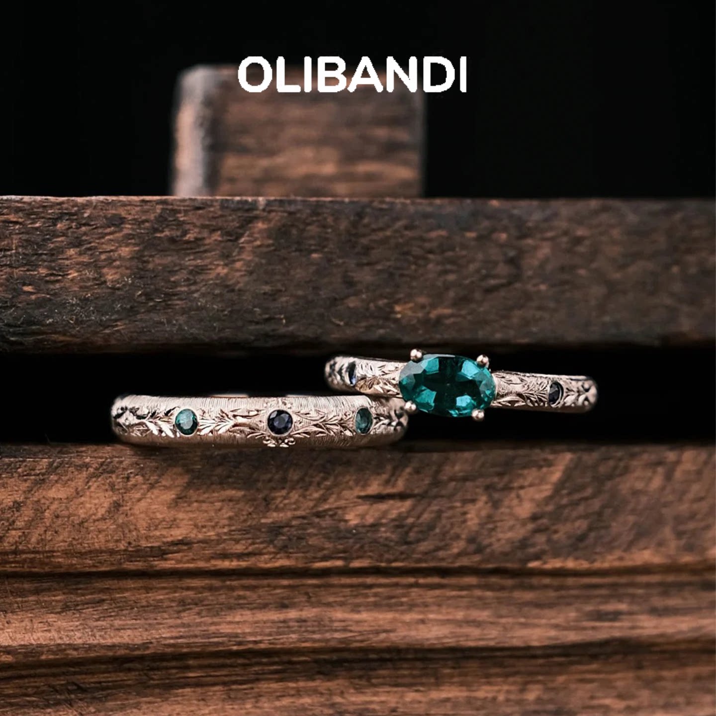 OBD原创S925银培育钻石戒指小众情侣对戒绿宝南极星小众轻奢婚戒