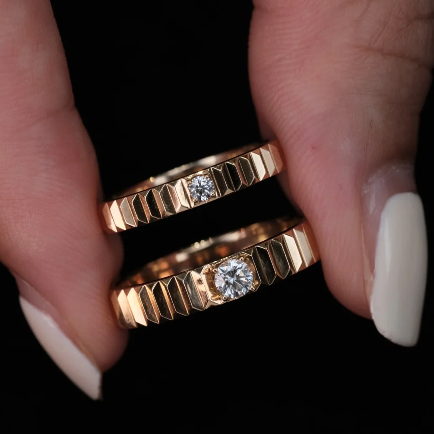 OBD925银实验室培育钻石情侣钻戒