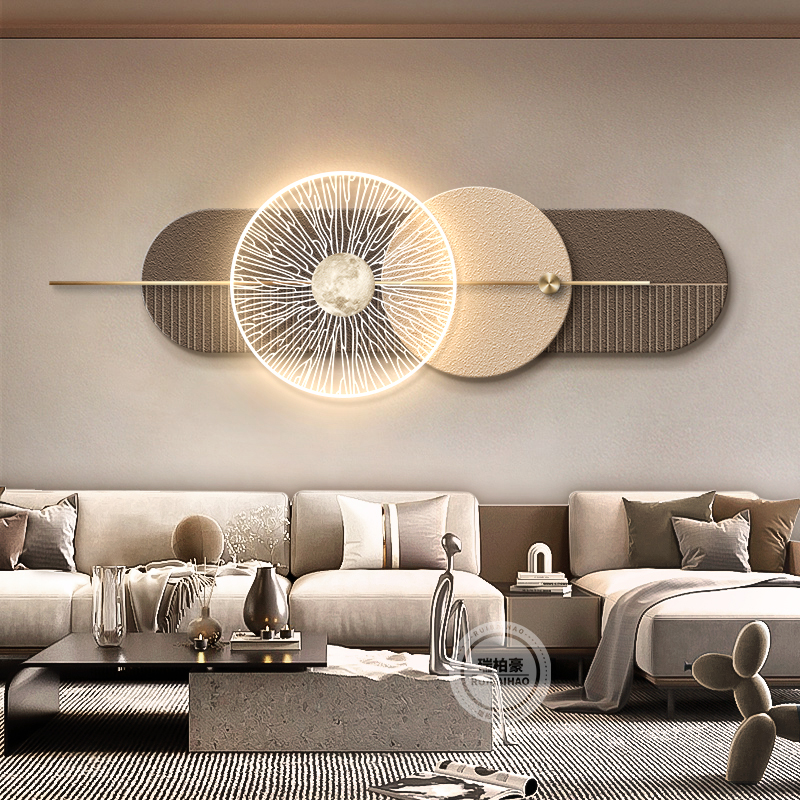 轻奢客厅装饰画意式极简沙发背景墙挂画高级感抽象砂岩卧室壁灯画