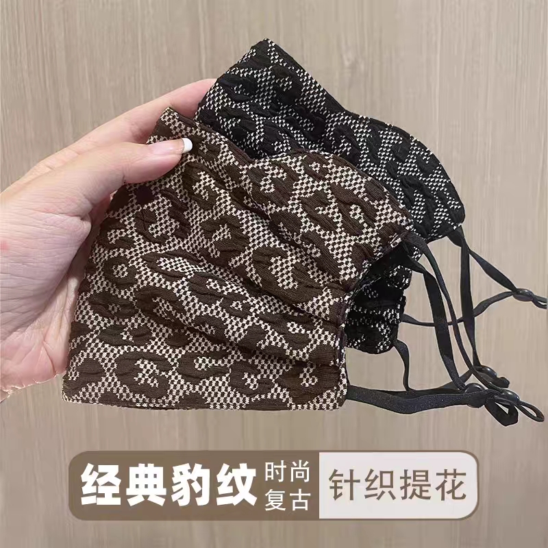 秋冬新款防风防尘防晒口罩透气豹纹呼吸立体韩版加大眼角时尚面罩