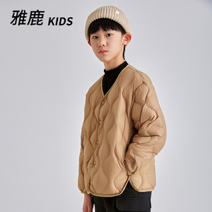 雅鹿儿童轻薄羽绒服内胆中大童秋冬季新款男女童长袖外套保暖童装