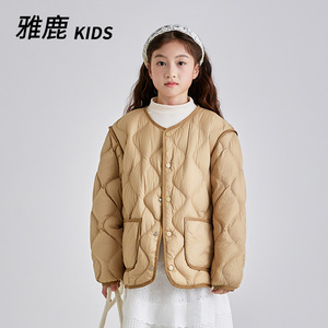 雅鹿儿童轻薄羽绒服男童女童短款内胆中大童冬季新款宝宝外穿童装