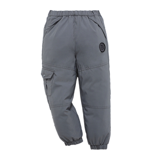 雅鹿儿童羽绒裤子男童女童加厚宝宝外穿婴儿小童工装裤中大童冬季