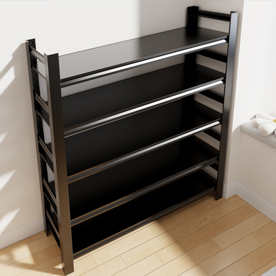 家用钢制鞋架门口落地多层置物架铁艺简易收纳架玄关入户门后鞋柜