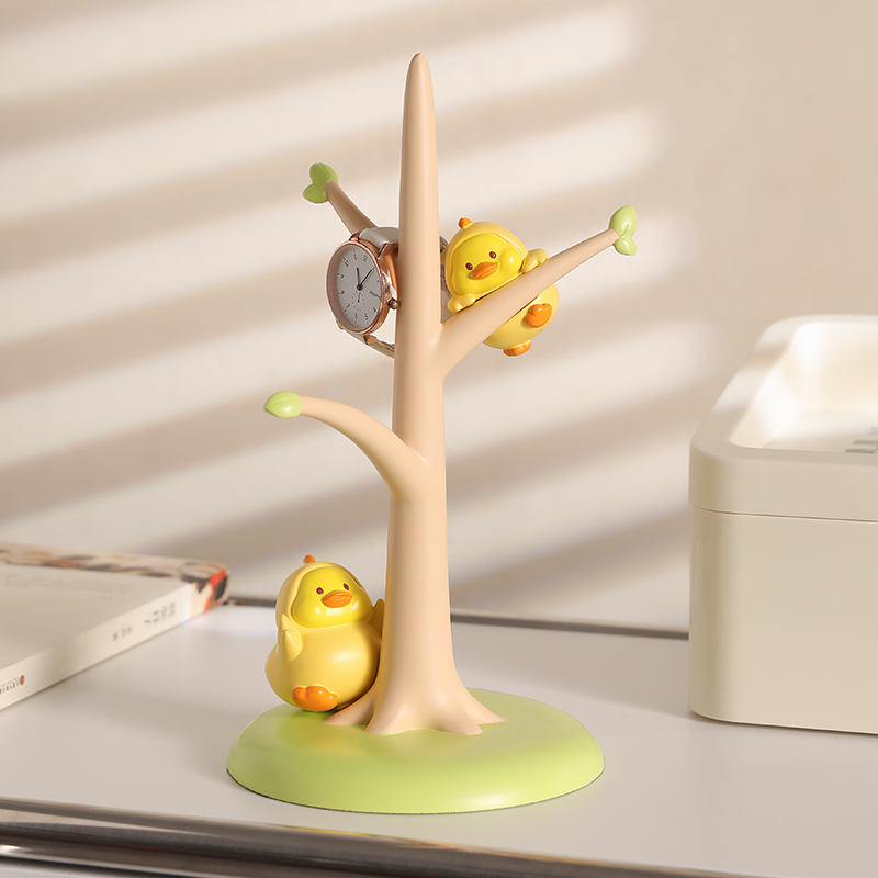 创意可爱小鸭子入户钥匙收纳玄关摆件置物架客厅桌面装饰乔迁礼物