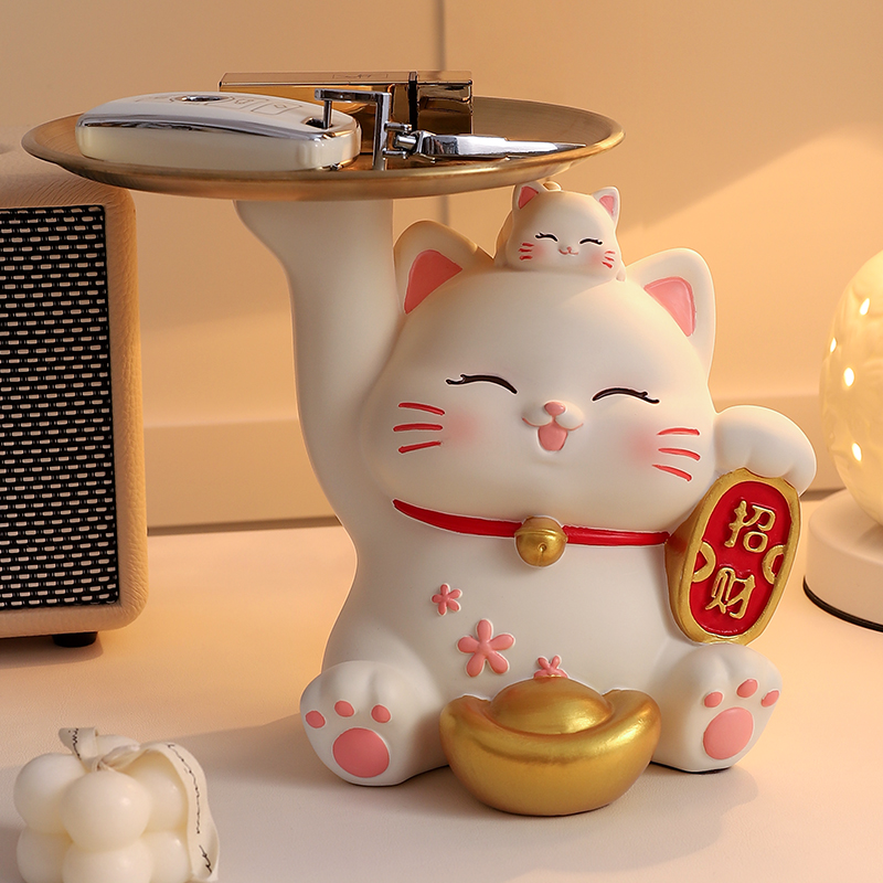 环保树脂钥匙收纳招财猫礼品礼物