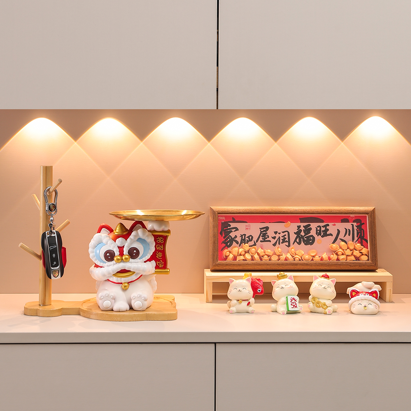 醒狮客厅入户玄关摆件