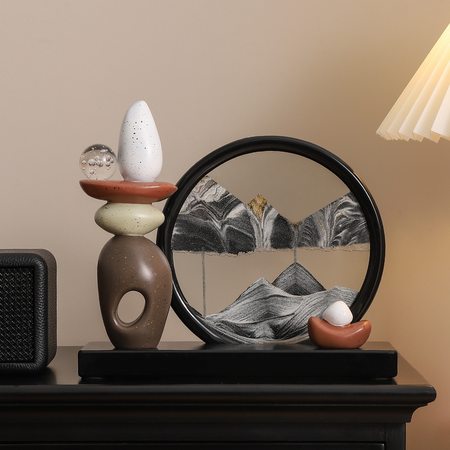 轻奢高档流沙画摆件酒柜装饰品