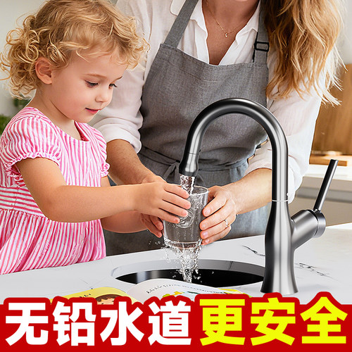 法国法派斯厨房可抽拉式水龙头精铜主体家用冷热万向防溅水龙头