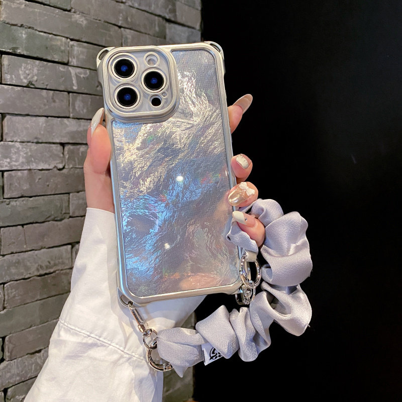 羽纱冰川纹四角可斜挂适用iPhone17pro手机壳15prom