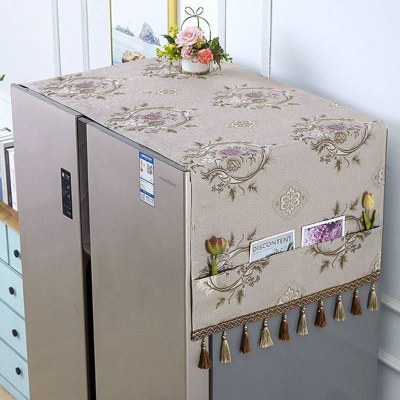 이중 도어 냉장고 커버 천 상단 방진 커버 2021 새로운 단일 도어 내유성 커버 타월 커버 방진 천 커튼 타월