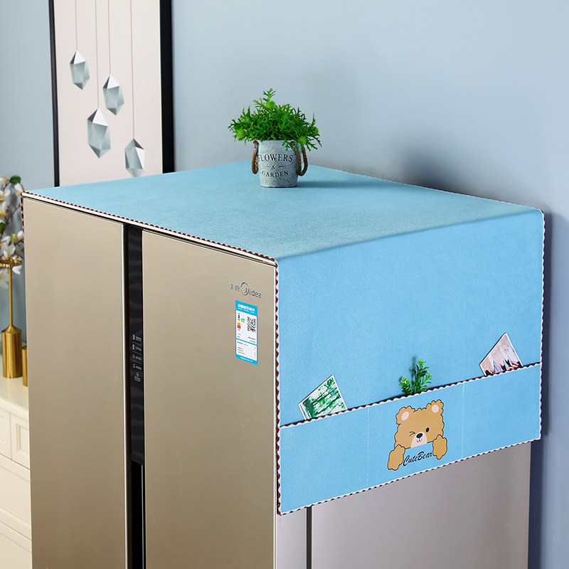 미끄럼 방지 냉장고 먼지 커버 천 이중 도어 상단 천 단일 도어 먼지 커버 북유럽 라이트 럭셔리 세탁기 범용 커버 천