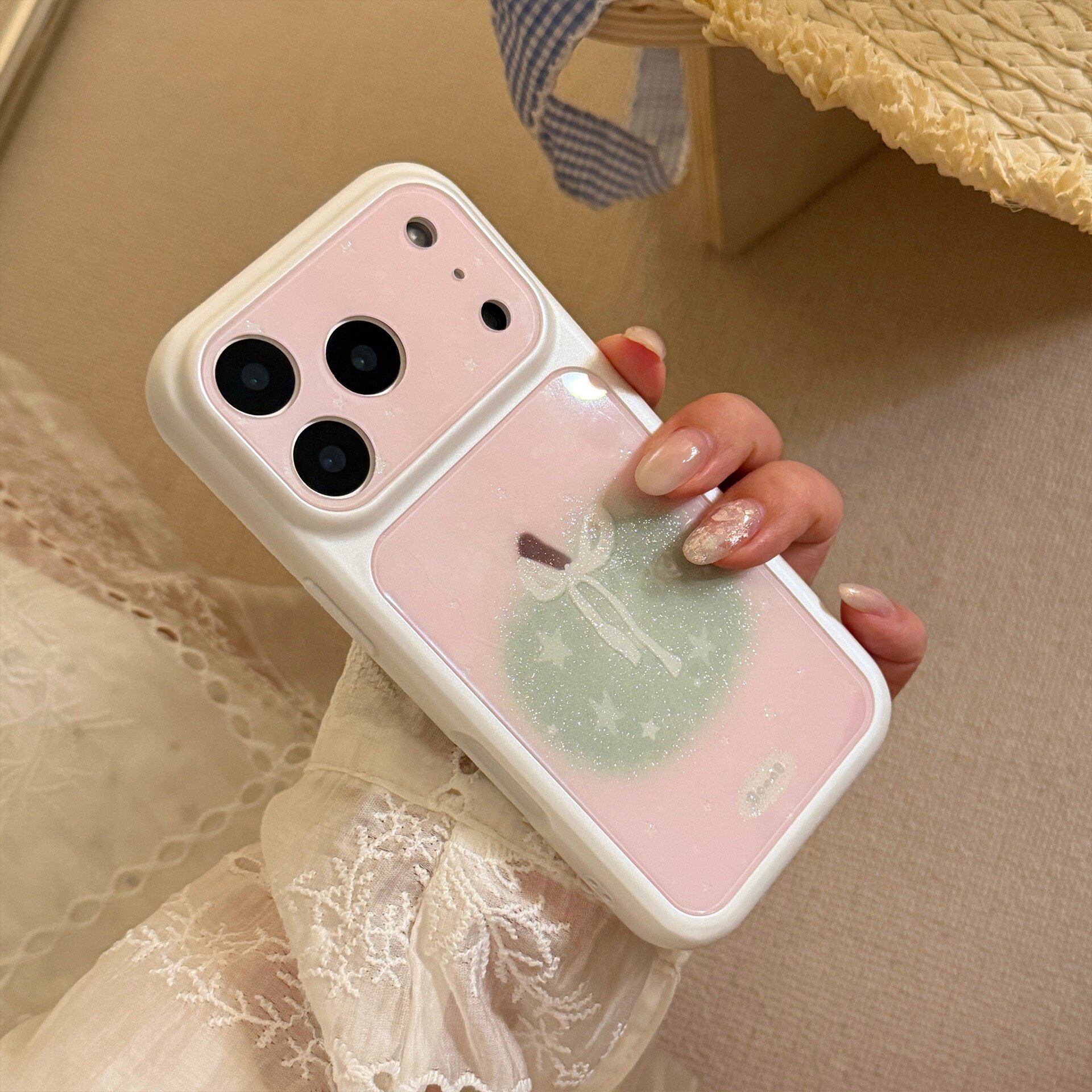 iPhone17少女心闪粉手机壳图片