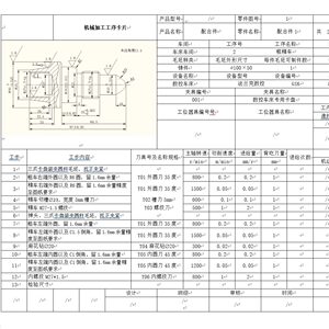 零件加工工艺卡工艺过程卡工序卡加工过程分析说明书