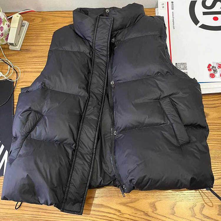 美式高街内搭外穿纯色马甲男秋冬季hiphop街头痞帅坎肩棉服外套潮