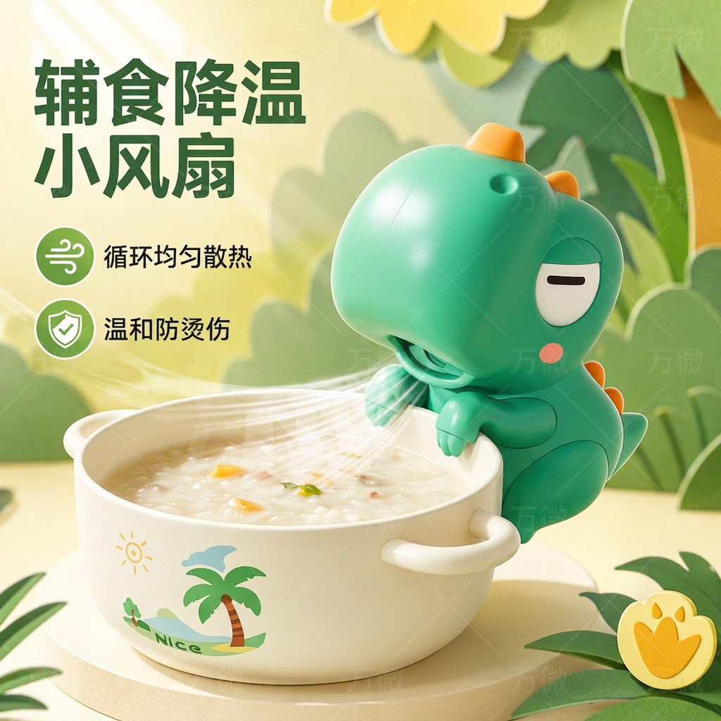 挂杯小风扇多功能吹饭凉饭神器图片