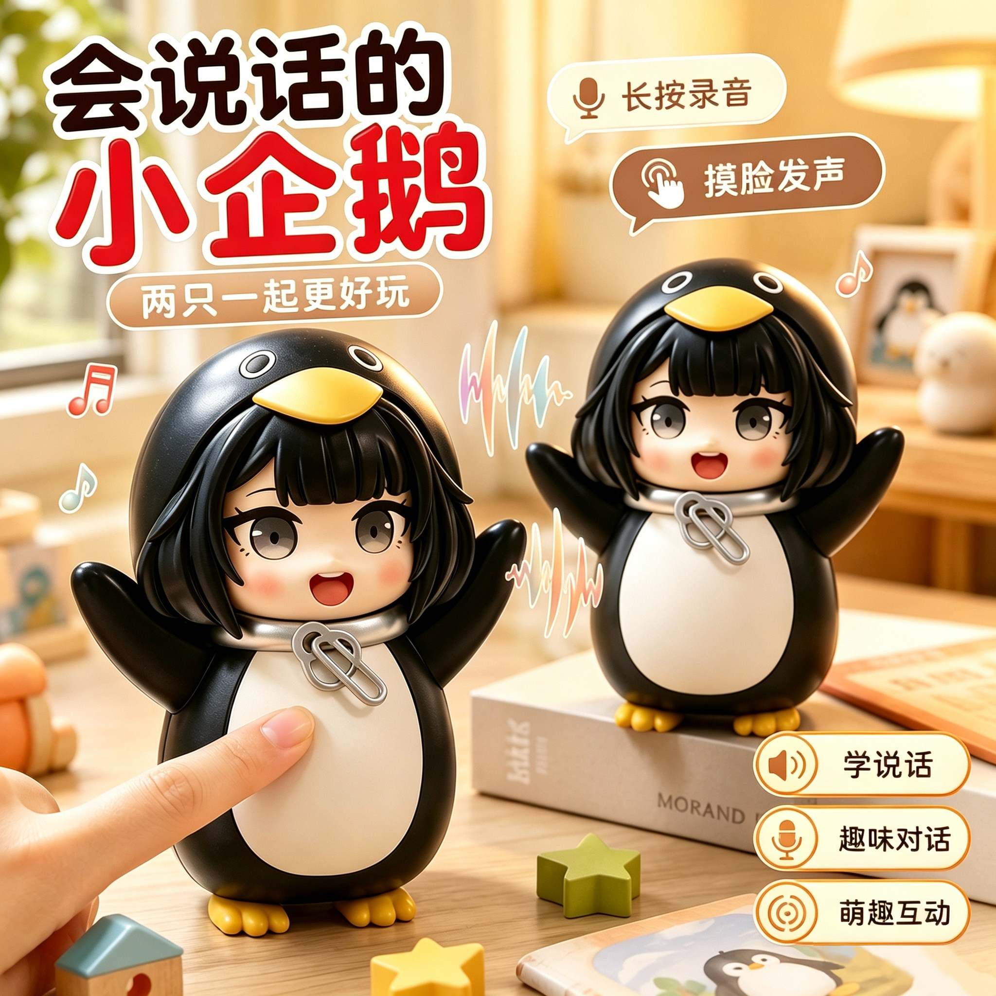 儿童趣味录音玩偶咕咕嘎嘎小企鹅图片