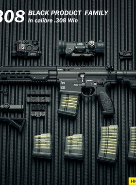 SMG  1/6比例全黑色系列版本武器模型 MR308A3 13英寸 已售罄