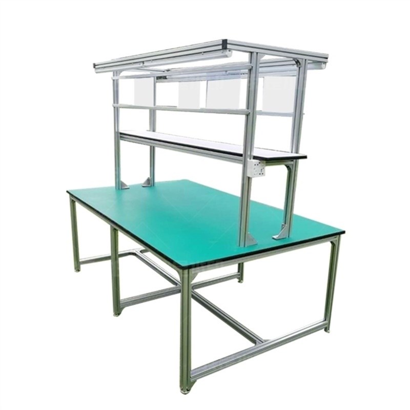 线维修桌铝合金防静电工t作台平台桌子焊接工厂车间检验桌电脑