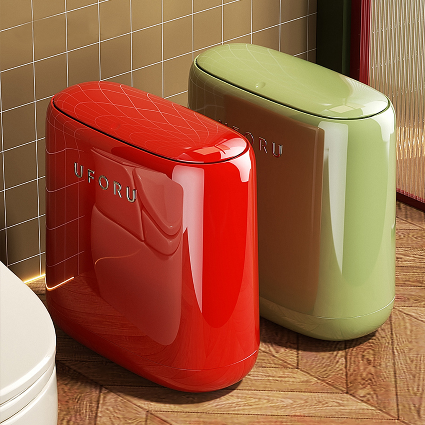 卫生间垃圾桶夹缝家用2025新款带盖高颜值客厅厕所窄缝专用纸篓