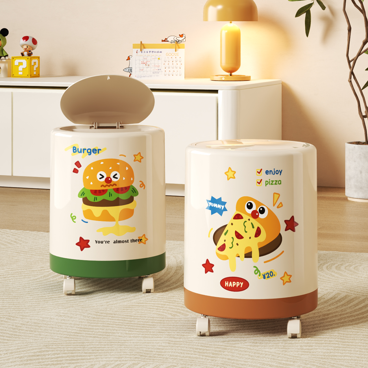 【多巴胺色】垃圾桶家用大容量