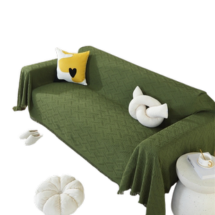 墨绿色沙发盖布一片式沙发垫全包沙发套罩四季通用出租房沙发盖巾