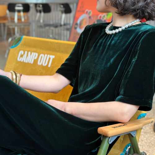 鎏金岁月法式复古真丝丝绒连衣裙