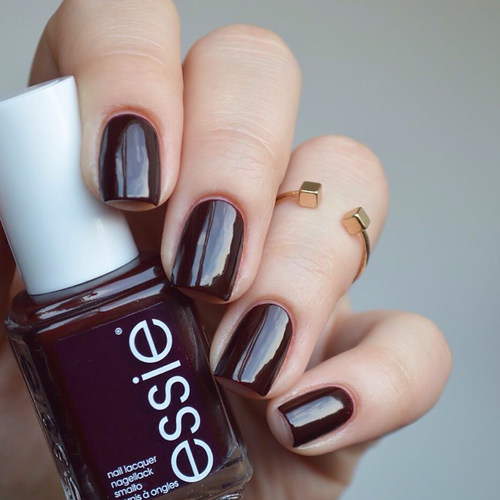 ESSIE249黑樱桃酒红免烤指甲油