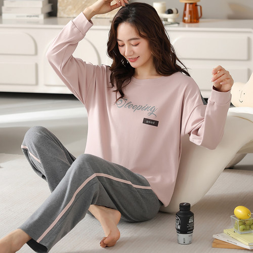 芬腾女棉外穿睡衣家居服秋冬季