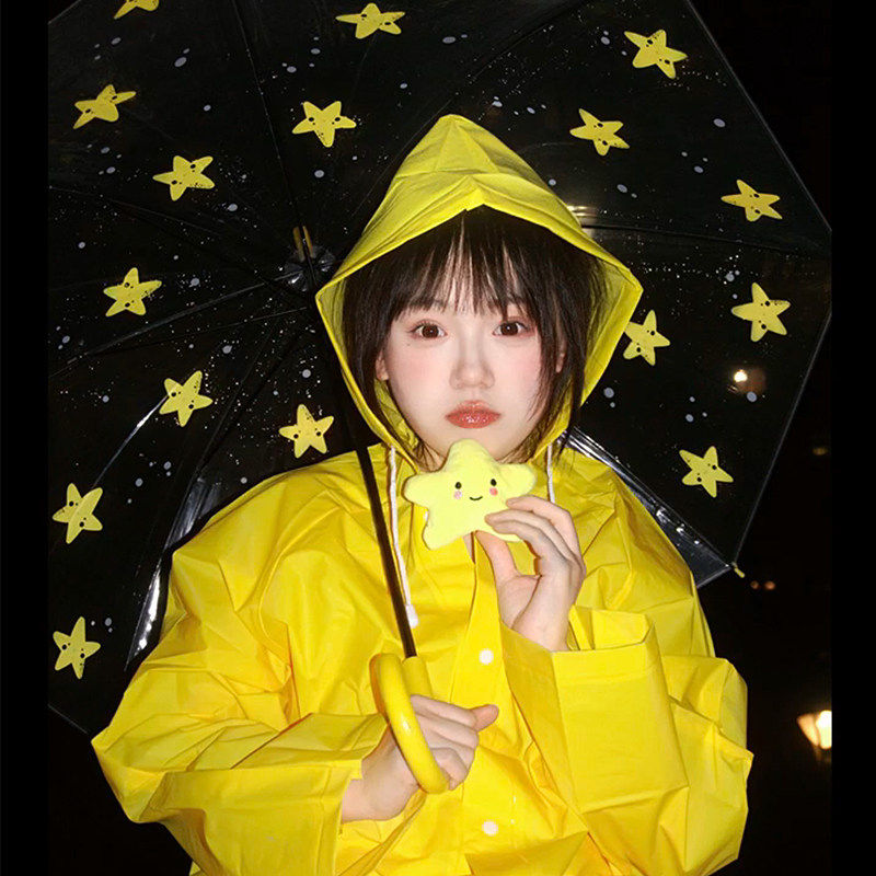 可爱黄色一次性雨衣成人外穿出游旅游加厚雨披户外登山拍照道具