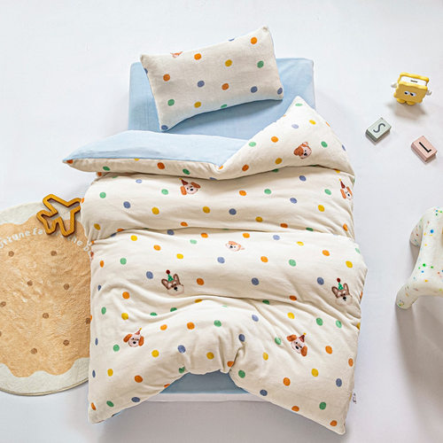 2025新款A类牛奶绒幼儿园儿童三件套卡通秋冬保暖被子六件套被套