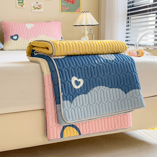 外贸乳胶凉席三件套冰丝席可折叠可水洗1.6米尺寸越南乳胶席