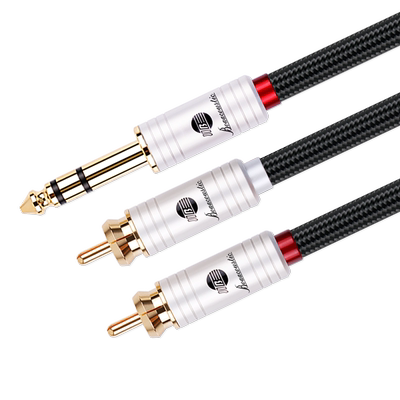 德国蟒蛇大三芯转双莲花音频线