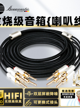 JIB德国蟒蛇hifi发烧级4N无氧铜喇叭线胆机功放接无源音响音箱信号音频线双层屏蔽配针式香蕉头Y插头BB108