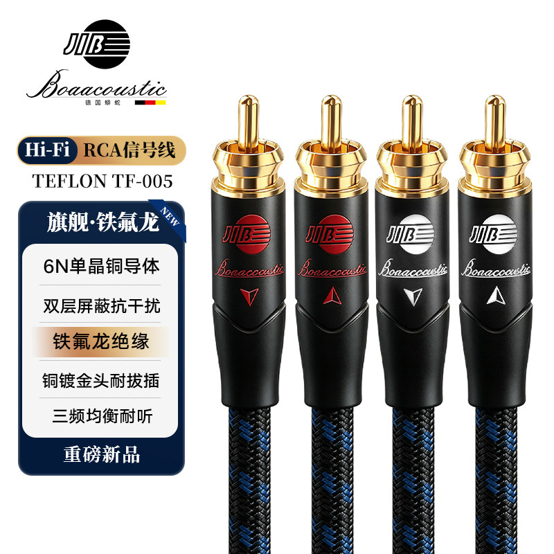 JIB德国蟒蛇发烧级双莲花音频线
