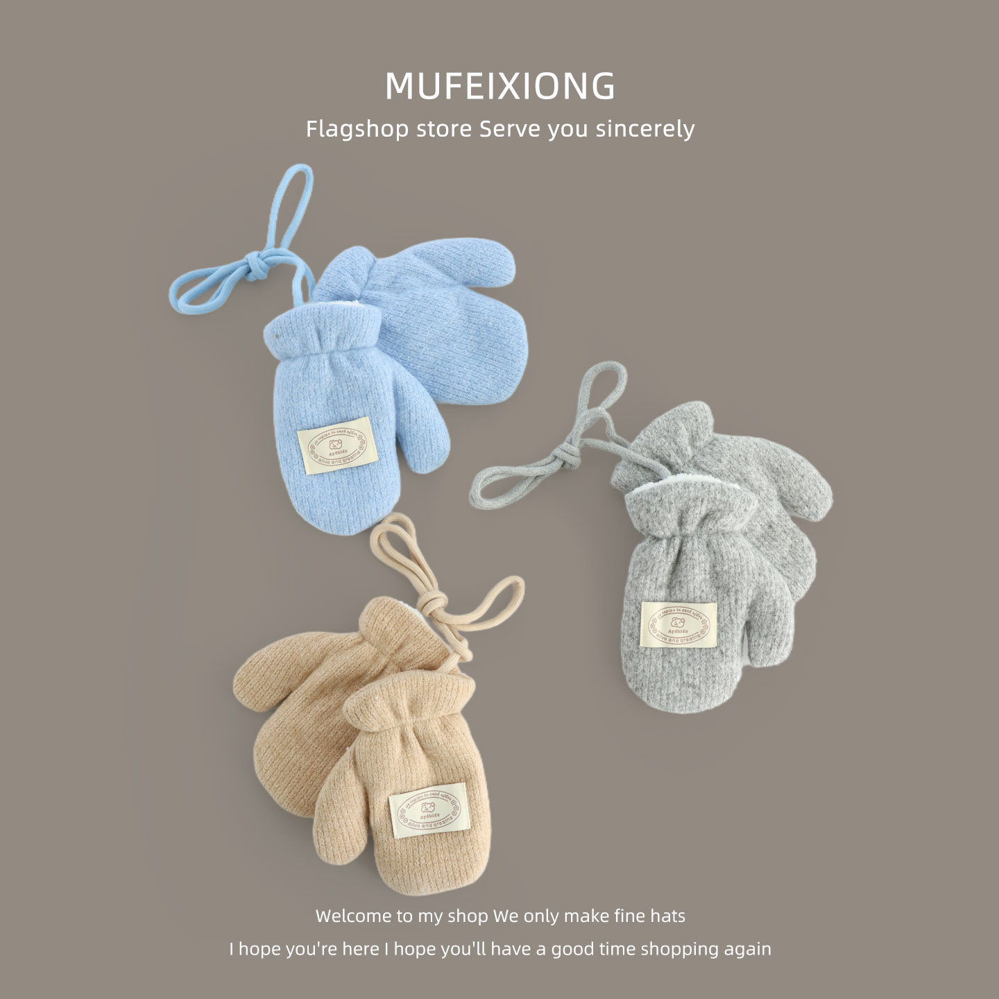 儿童手套2025秋冬季加绒加厚韩版防寒保暖户外可爱挂脖连指手套,童装/婴儿装/亲子装,手套,淘宝优惠券,粉丝福利购,淘宝优惠卷