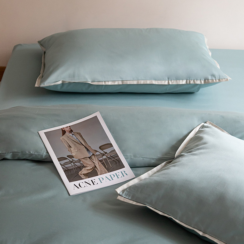 莫兰迪色100S新疆长绒棉贡缎纯棉四件套全棉被套床笠床单人三件套