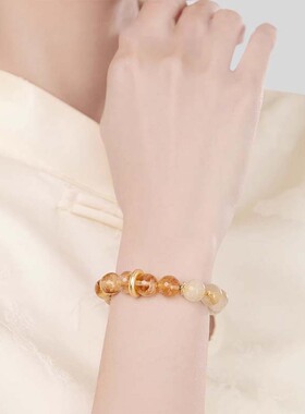 【扶摇】马年新款天然黄水晶手串