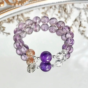 【前程似锦】天然巴西冰透紫水晶手串女学生考研考学上岸智慧礼物